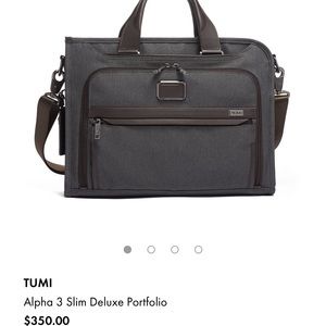 TUMI Alpha 3 Slim men’s Briefcase in Anthracite.